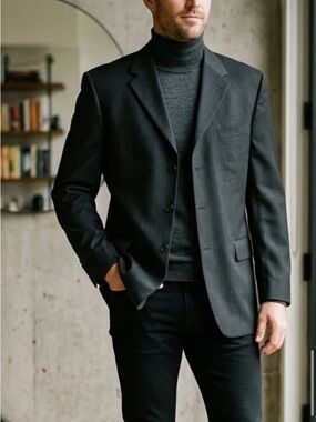 Men's Black Tailored Blazer — Smart Modern Layering